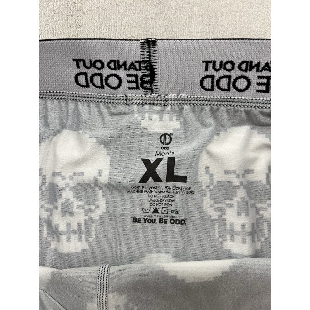 STAND OUT BE ODD Boxer Briefs Men Extra Large White Black Skulls Underwear - Picture 3 of 11